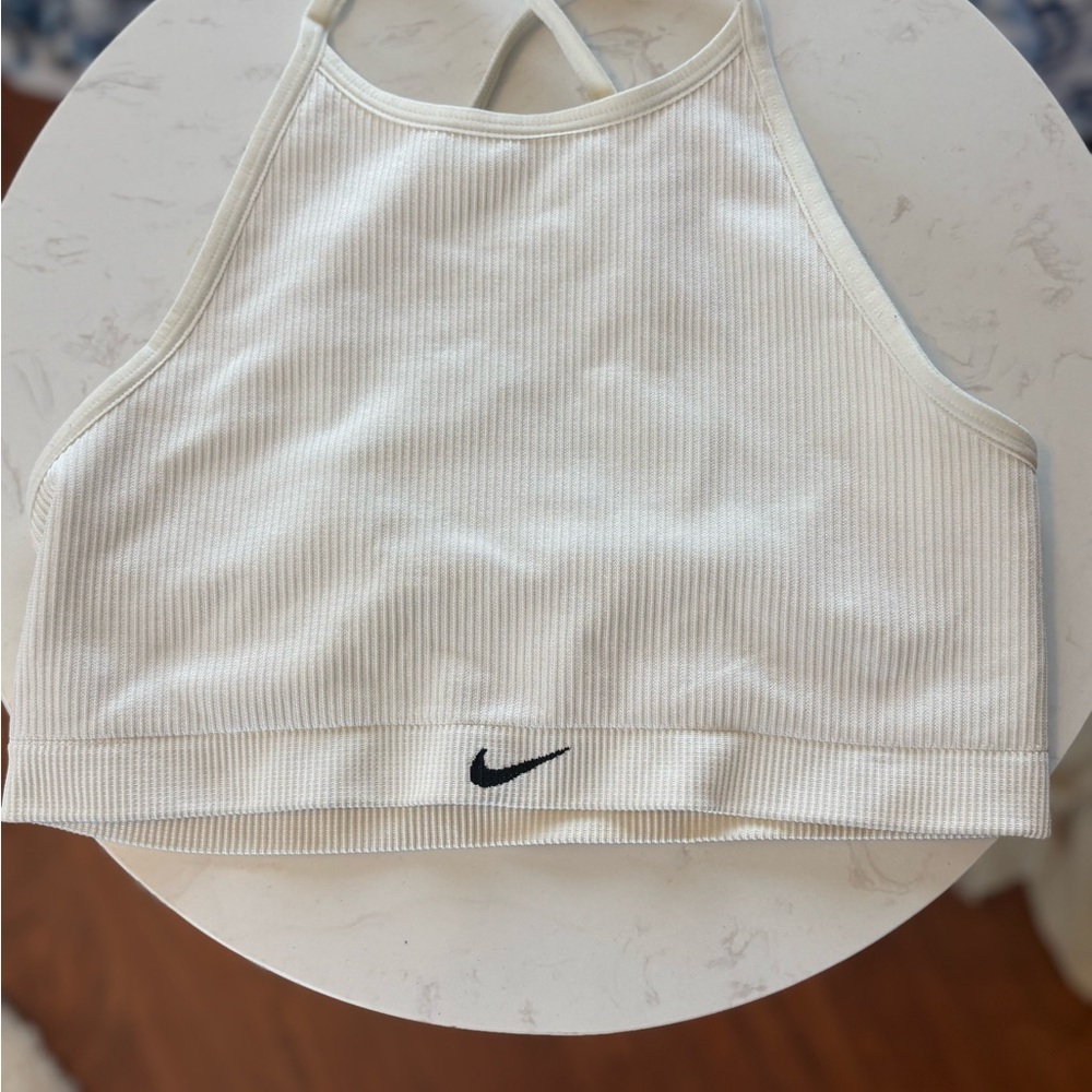 Nike Cream Ribbed Sports Bra